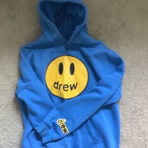 DREW Kids Hoodie in Blue with Yellow Emblem